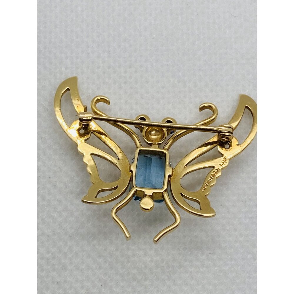 SOLD!!! Tiffany & Co 14K 585 Yellow Gold Butterfly Brooch Vintage - Picture 8 of 14